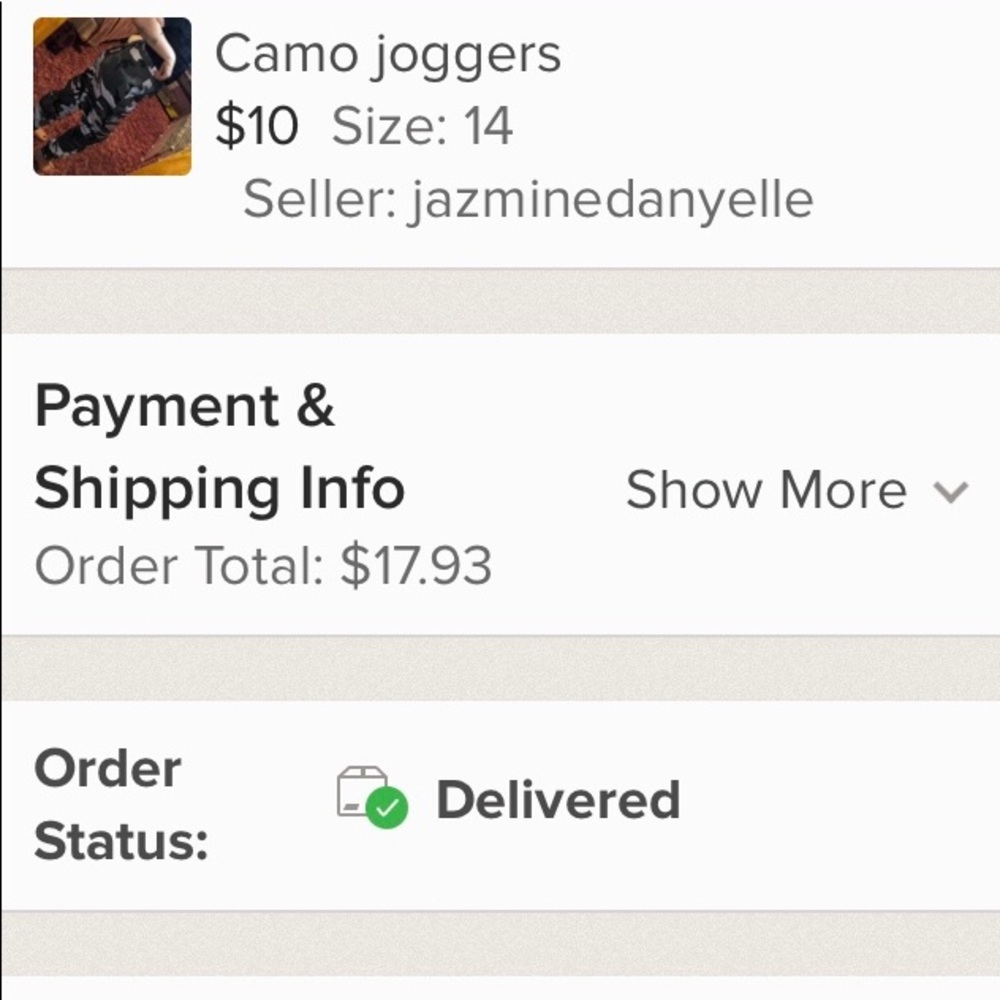 Pretty Little Things Size 14 Camo Joggers